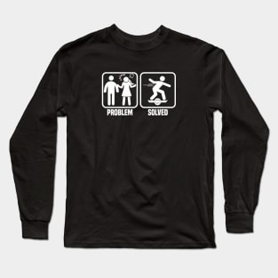 Funny Onewheel Married Couple Problem Solved Float On Long Sleeve T-Shirt